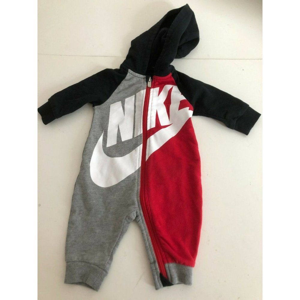 Nike Baby Boys Futura Splits Hooded Coverall, Red/